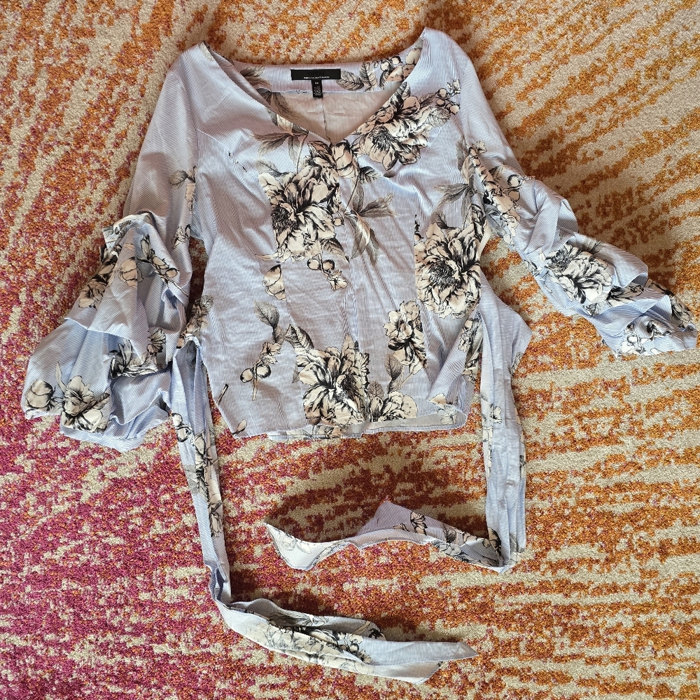 White House Black Market ruffled blouse, size 10